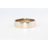 A 14ct white gold wedding band, size S, 6.7 grams