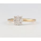 A 9ct yellow gold diamond ring approx 0.25ct, 2.5 grams, size P