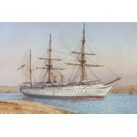 William Frederick Mitchell 1897 (1845-1914), watercolour signed and inscribed, "HMS Orontes" 16cm