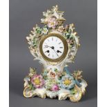 Hry Marc, a French 19th Century 8 day striking mantel clock, the enamelled dial with Roman numerals,