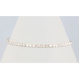 An 18ct white gold diamond tennis bracelet 18cm, approx. 4ct, 8grams