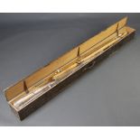A Victorian pine travelling fishing case 15cm h x 175cm l x 15cm w, containing a collection of old