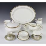 A Royal Doulton Clarendon pattern tea, coffee and dinner service comprising 4 coffee cans, 4