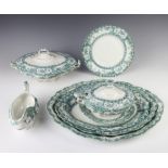 A Wedgwood Phoebe pattern part dinner service comprising 11 small plates (2 a/f), 12 medium