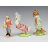 A Royal Albert Beatrix Potter figure - Jemima Puddle Duck 19cm, ditto Foxy Whiskered Gentleman