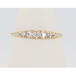 A Victorian 18ct yellow gold 5 stone diamond ring, approx. 0.15ct, 2.9 grams, size O The diamonds