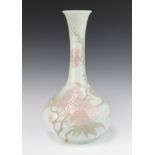 A Lladro baluster vase decorated with scrolling flowers with flared neck 48cm