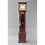 Metamec, a striking longcase clock the 24cm square gilt dial with silvered chapter ring and Roman