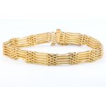 An Edwardian yellow gold gatelink bracelet, 15 grams