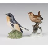 A B & G figure of a bird 1776 11cm, a Rosenthal figure of a bird 10cm