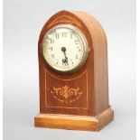 Hamberg American Clock Co., an Edwardian timepiece with 8cm silvered dial and Arabic numerals