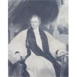H T Ryall, black and white engraving "The Right Reverend John Kaye" 43cm x 35cm