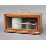 A barograph marked RF Paris 169468, contained in a mahogany case 15cm h x 29cm w x 14cm (currently