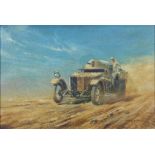 Frank Munger (1920-2010), oil on board "Dessert Ghost" study of a 1914 Patent Rolls Royce armoured