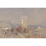 W Leach?, watercolour, study of a Spanish coastal scene, indistinctly signed and dated 1849 12cm x