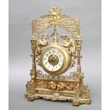 VAP Brevete, a Victorian mantel timepiece with 9cm enamelled dial and Roman numerals contained in