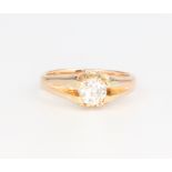 A gentleman's yellow gold single stone brilliant cut diamond ring approx. 0.5ct, 4.2 grams, size L