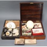 An ostrich egg together with a collection of 19th Century and later seashells
