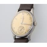 A gentleman's vintage steel cased Omega wristwatch with seconds at 6 o'clock, contained in a 32mm