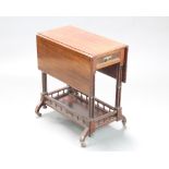 Edwards and Roberts, a Victorian Chippendale style drop flap two tier trolley raised on turned