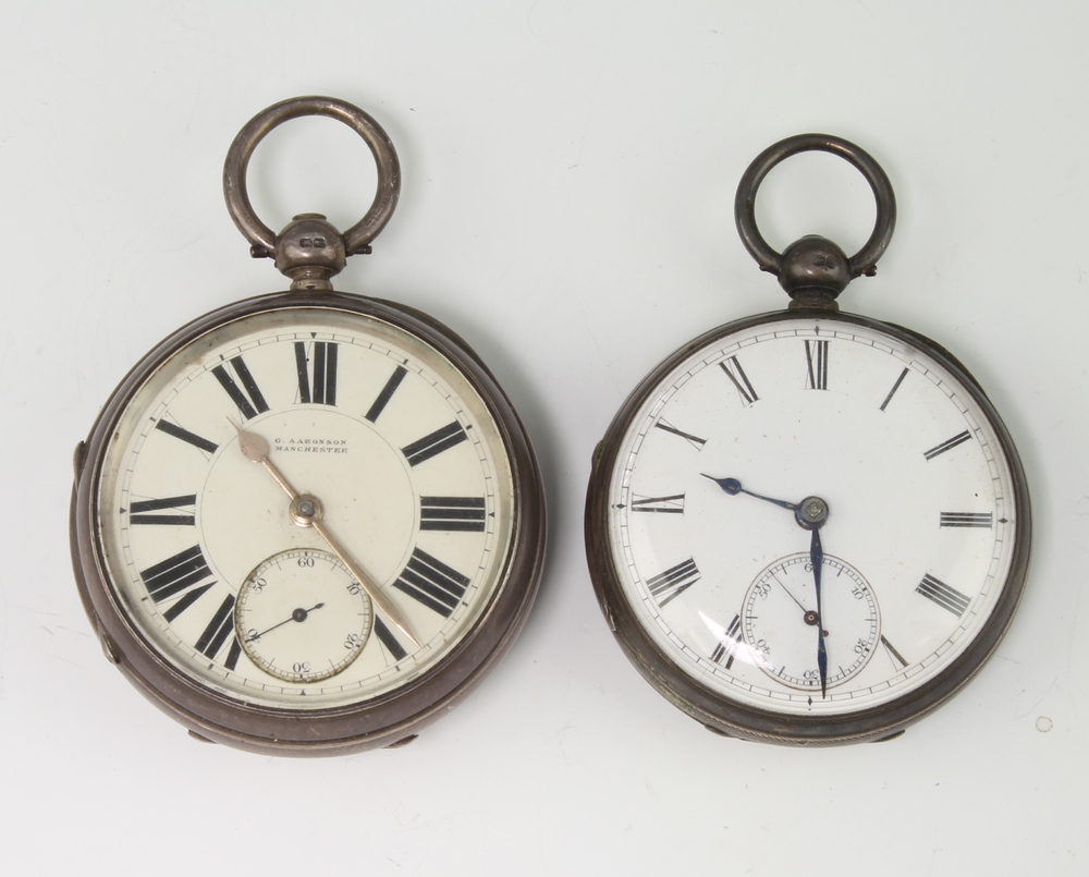 A Victorian silver cased keywind pocket watch with seconds at 6 o'clock, the dial inscribed G