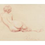 Jacob Wilhelm Fehrle (1884-1974), pastel sketch of a naked lady, signed, 17cm x 22cm