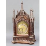 A 19th Century German striking bracket clock with 18cm gilt dial, silvered chapter ring and Roman