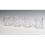 Four Waterford Crystal beer mugs 12cm