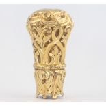 A gilt metal Victorian repousse walking cane knop, 5cm,