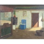 Osvald Rasmussen, (1885-1972) oil on canvas signed, sunlit room interior 40cm x 50cm