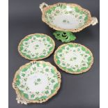 A Samuel Alcock Victorian dessert service comprising 2 handled tazza, 4 shaped dishes, 2 oval