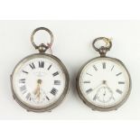 A silver key wind pocket watch with seconds at 6 o'clock, inscribed A Yewdall Birmingham 1920,