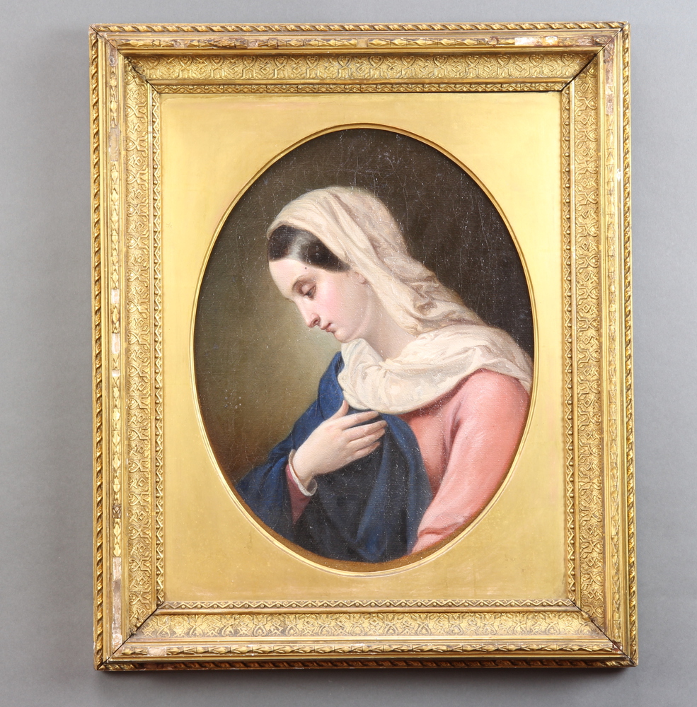 A 19th Century oval oil unsigned, portrait of a lady 37cm x 28cm - Image 2 of 2