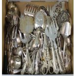A quantity of silver plated lily pattern cutlery