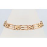 A 9ct yellow gold gate bracelet, 11 grams, 19cm