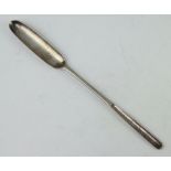 A Georgian silver marrow scoop with rubbed marks, 26 grams, 21cm