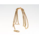 A 9ct yellow gold flat link necklace 75cm, 12 grams