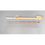 A Hardy Brothers "The Fairy Rod, Palicona" 3 piece split cane fly fishing rod with spare tip