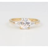 A 14ct yellow gold paste set ring size O, 2.4 grams