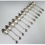 Five Edwardian silver lily pattern tablespoons London 1904 and 6 ditto Sheffield 1902, 1044 grams
