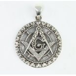A sterling silver Masonic medallion 8.7 grams