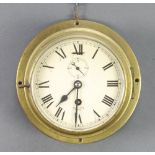 A Smiths Astral ward room style clock with 14cm painted dial, Roman numerals and subsidiary second