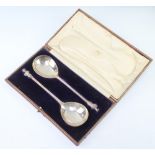 Two cased antique style apostle spoons London 1910 and 1912, 162 grams