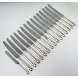 15 silver handled dinner knives Sheffield 1962, ditto butter knife