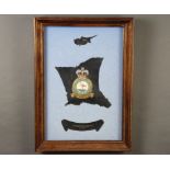 A Royal Air Force Station Akrotiri presentation metal plaque, marked Presented to Princess Marina
