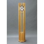 Charlie Turner, "The Manhattan" a stylish 20th Century striking skeleton longcase clock with
