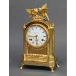Collection D'Art, an 8 day striking mantel clock with enamelled dial and Roman numerals contained in