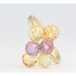 A 9ct yellow gold gem set dress ring size U, 3.8 grams