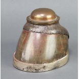 Roland Ward of 186 Piccadilly, an Edwardian ink well formed from a horses hoof with hinged top