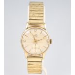 A gentleman's 9ct yellow gold Smiths wristwatch with seconds at 6 o'clock contained in a 30mm case